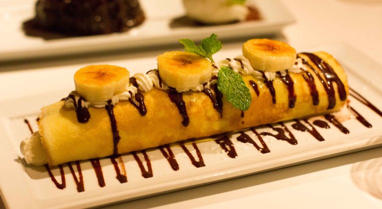 Bananas foster crepe