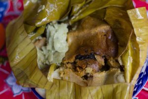 "Merced Mercado mole tamale"