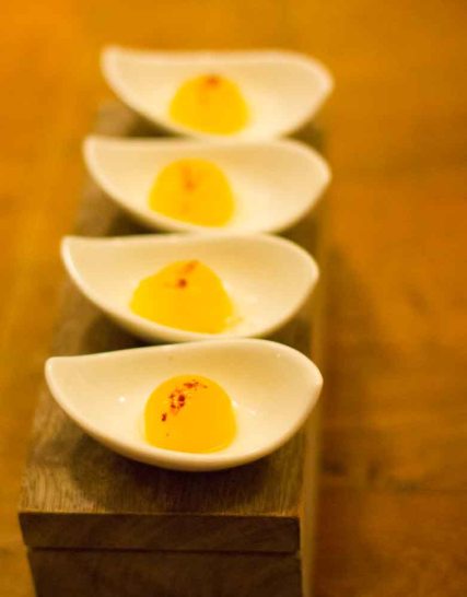 They were nice enough to serve extra mango spheres for us all to try. There's something about sphered food that puts a smile on my face. Great way to end the meal.