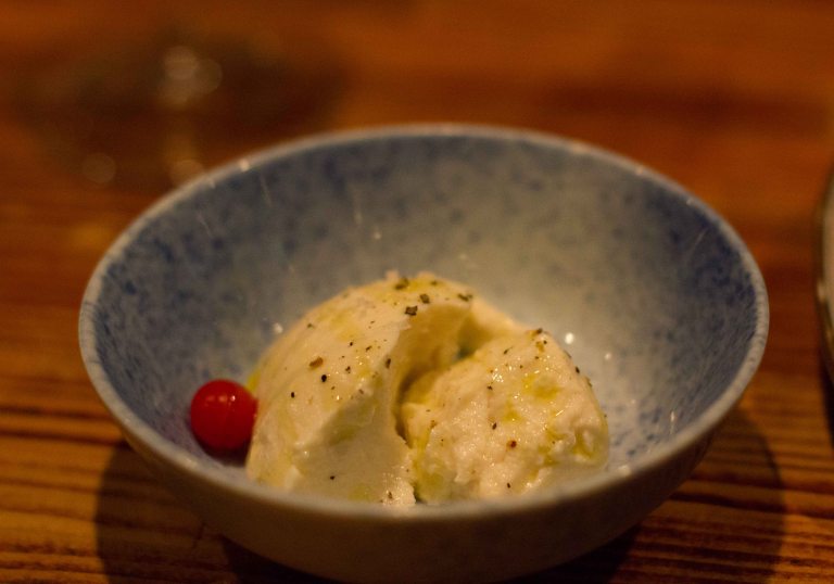 A palate cleansing tofu drizzled with olive oil, salt & pepper. Tofu in Japan is so much better than anywhere else.