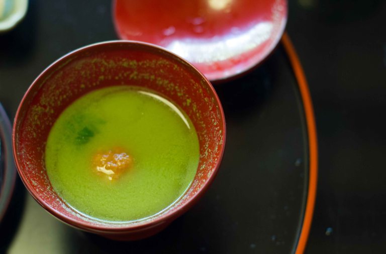 "Kikunoi Kyoto shrimp dumpling"