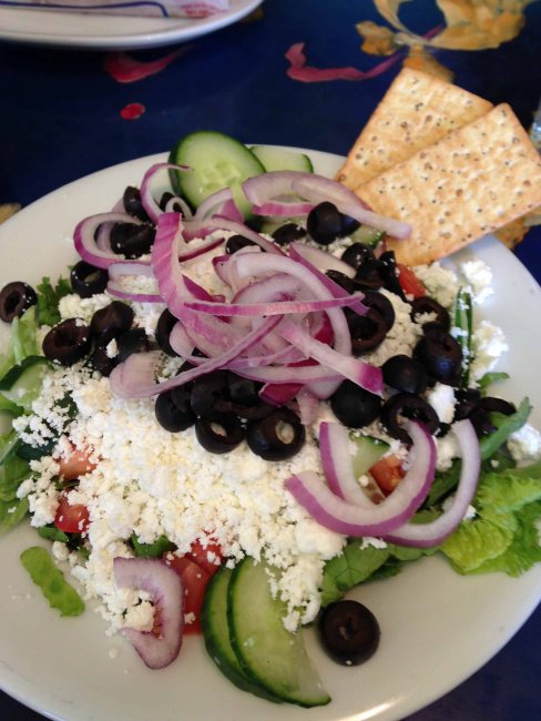 It took a long time for our greek salad to be delivered.  I think they they had to go buy the ingredients because I doubt anyone ever orders a salad there.
