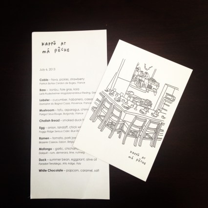 "Kappo Ma Peche menu"