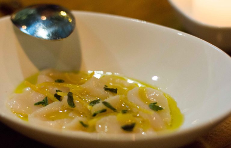 "Anchovies Olives scallop"