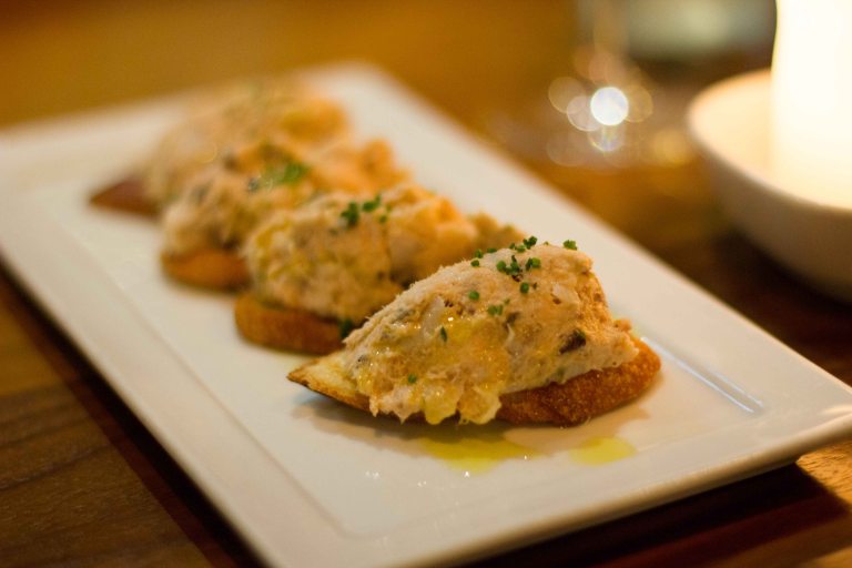 Smoked fish crostini 