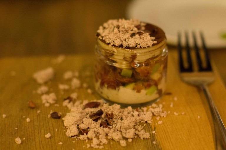 Alberta elk tartar & duck liver parfait with apple and cocoa nibs - the highlight of the night. The combinations of textures and flavours from top to bottom were amazing.