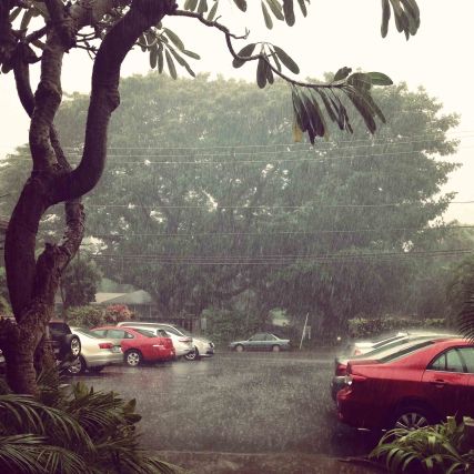 The weather we had waiting for us after we were done eating...