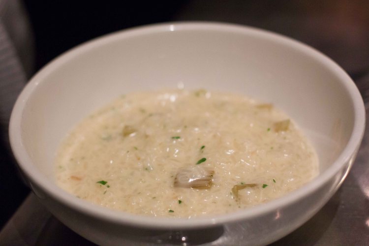 Perfectly cooked and oh so creamy risotto with cardoons.
