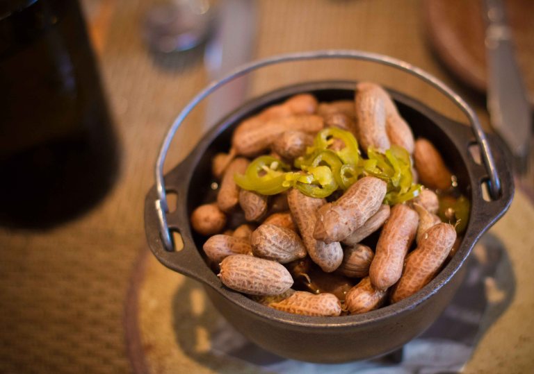 "Husk Charleston Brock peanuts"