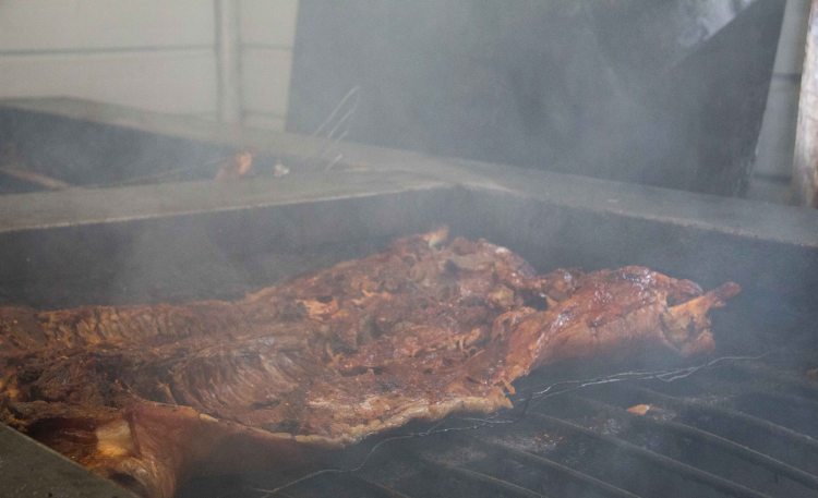 The sauce starts bubbling up, which is what Won refers to as "love" and continuously spooned over the meat.