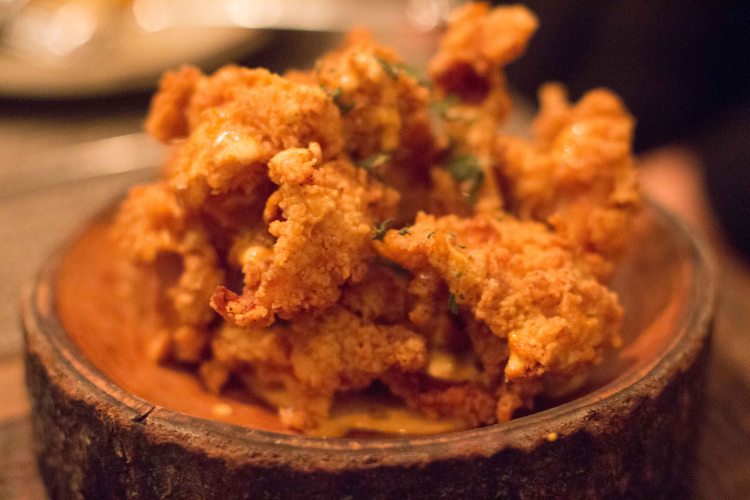 "Husk Nashville chicken skins"