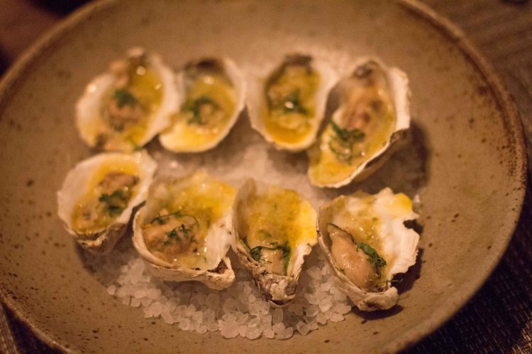 Rappahannock Oysters, Green Garlic Butter, Southern Bottarga, Preserved Lemon