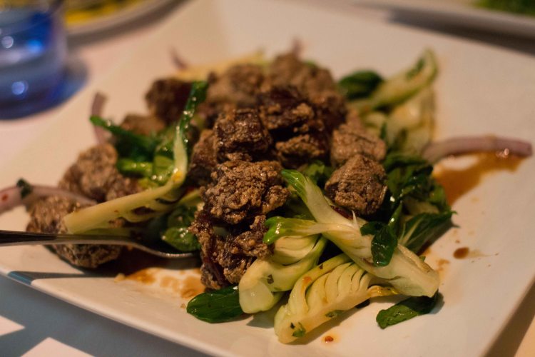 Fang'sCrispyHoneyChiliShortrib,servedwithbotchy