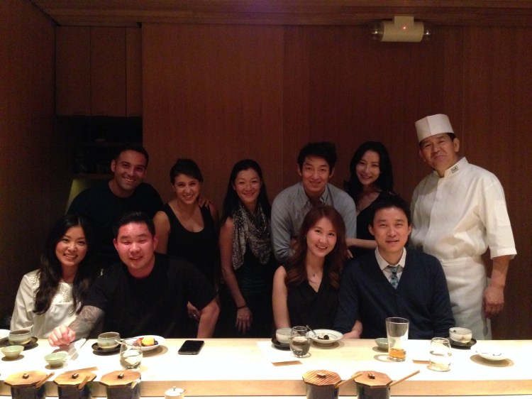 At the end of the meal the group wanted a commemorative photo of the evening. Felt very Japanese.