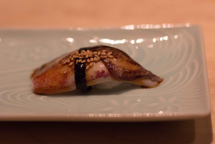 "Nozawa Bar LA Beverly Hills baby squid nigiri"