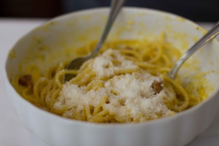 "Rome Hosteria romana carbonara"