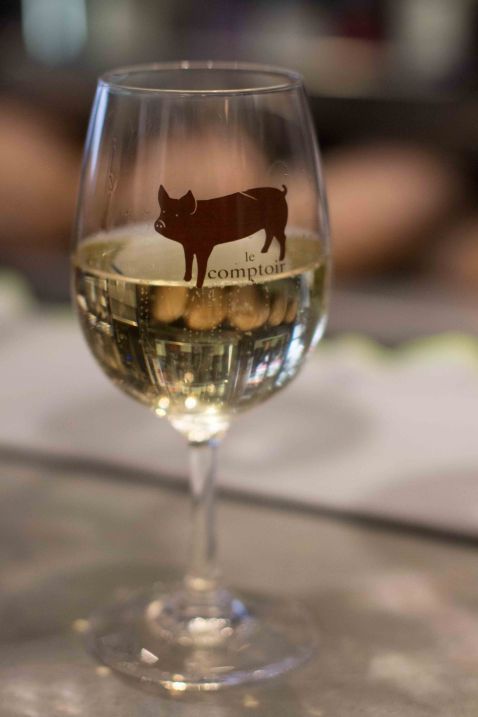 I thought I was ordering a glass of sparkling, I guess I was lost in translation. Oh well, I was more than happy to say "salut" to Paris with a glass of white wine.