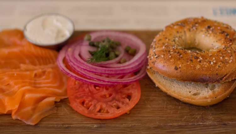"Russ Daughters Cafe bagel salmon"