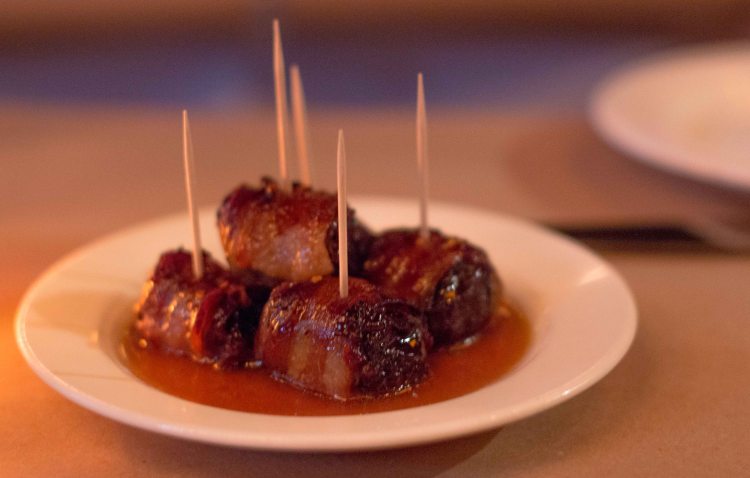 "Spotted Pig New York devils horseback"