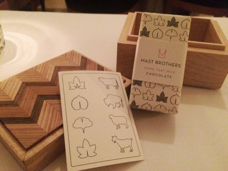 To (almost) end the meal, we were brought out a box of chocolates to play a game of "name that milk". I love games, but realized I don't like goat or lamb milk chocolate...