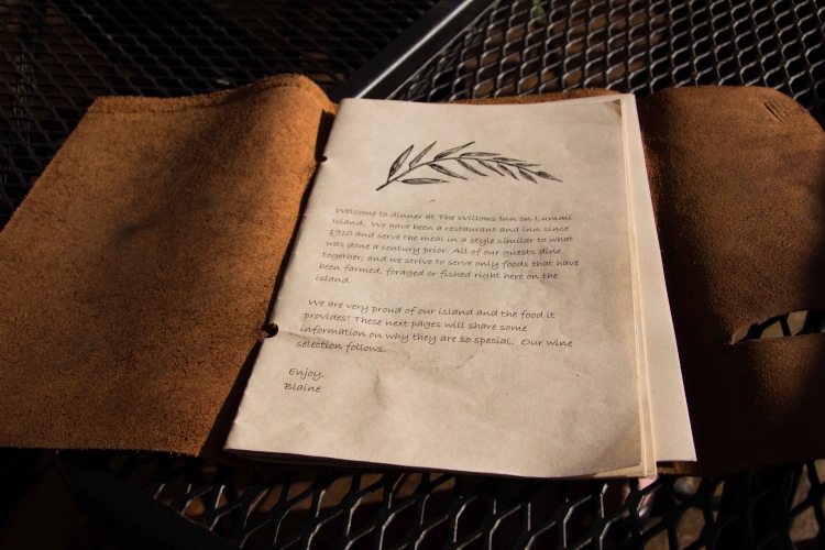 Willows Inn Lummi menu