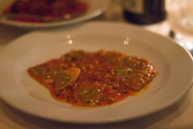 "Giorgio Baldi lobster ravioli"