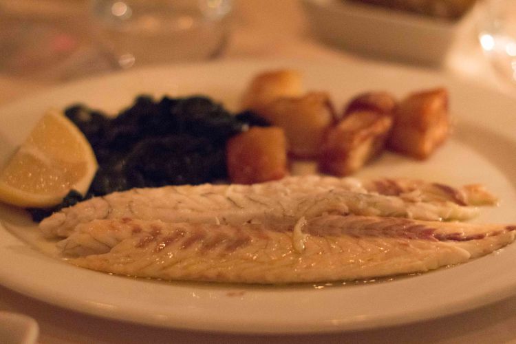 Simply grilled branzino is another off-menu but always on item.