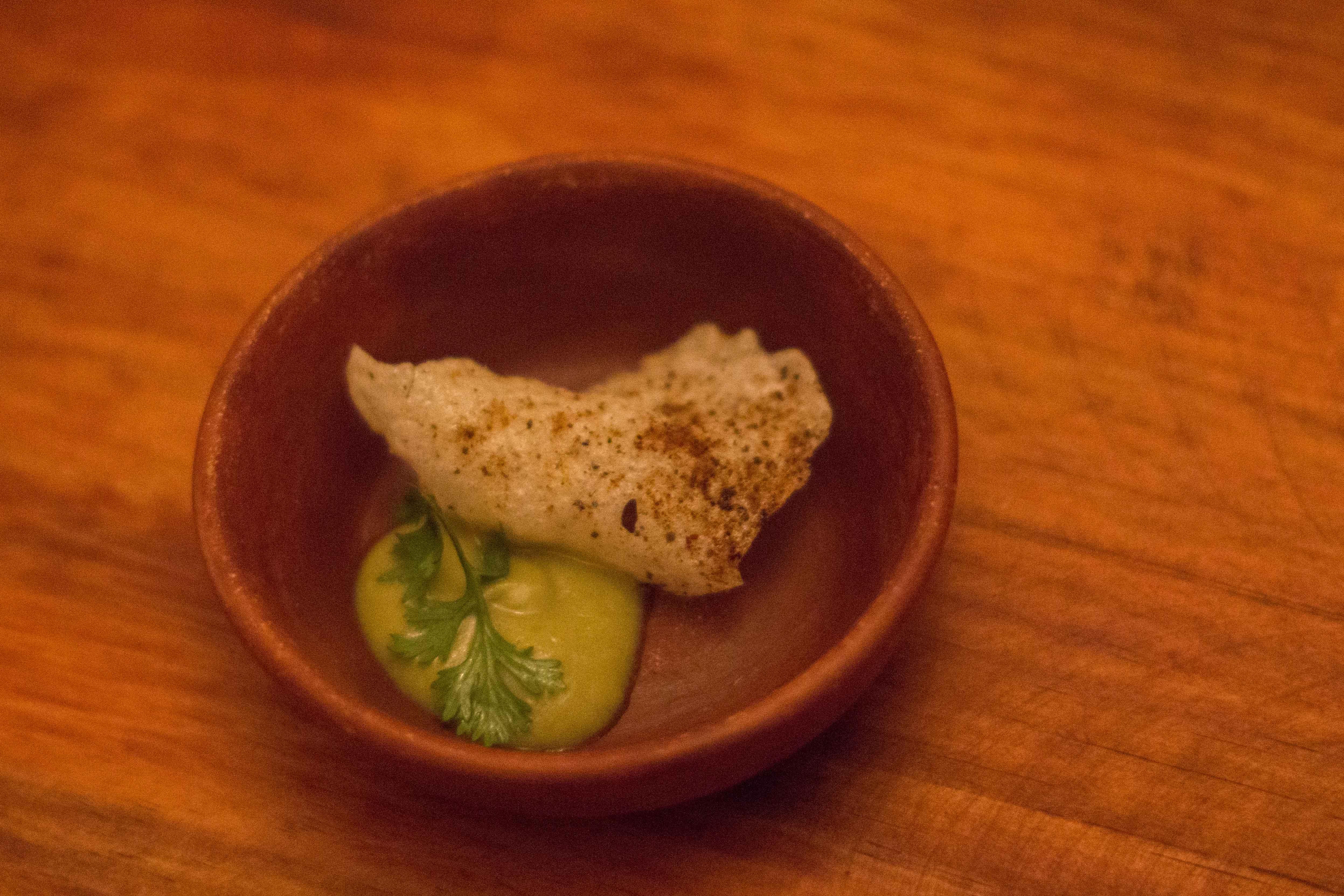 "El destilado oaxaca rice chicharron"